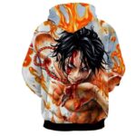 One Piece Cool Bloody Ace Fire Fist Burning Body Hoodie