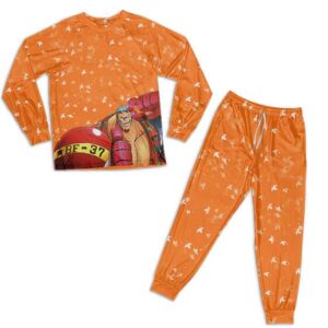One Piece Cutty Flam Franky Leaf Pattern Orange Pajamas Set
