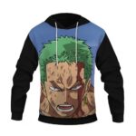 One Piece Exhausted Zoro Face Design Cool Pullover Hoodie