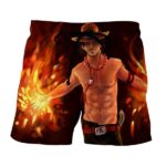 One Piece Fiery D. Ace Cool Art Style 3D Design Boardshorts