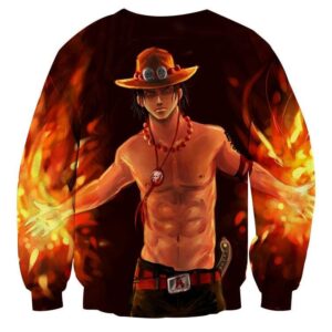 One Piece Fiery D. Ace Cool Art Style 3D Design Sweatshirt