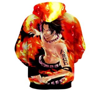 One Piece Handsome Monkey Ace Fire Fist Smiling Hoodie