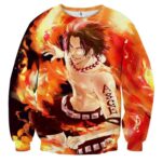 One Piece Handsome Monkey Ace Fire Fist Smiling Sweatshirt