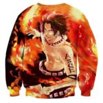 One Piece Handsome Monkey Ace Fire Fist Smiling Sweatshirt