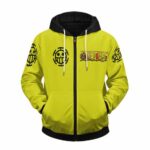 One Piece Heart Pirates Skull Logo Yellow Zip Up Hoodie