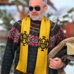 One Piece Heart Pirates Skull Mark Logo Yellow Wool Scarf