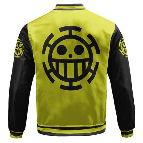 One Piece Heart Pirates Symbol Yellow Black Varsity Jacket