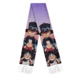 One Piece Kid Luffy Sabo Ace Sunset Artwork Wool Scarf