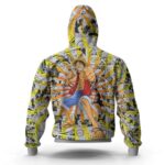 One Piece Luffy Manga Strips Pattern Zip-Up Hoodie