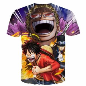 One Piece Luffy Sabo Laughing Donquixote Doflamingo Battle T-shirt