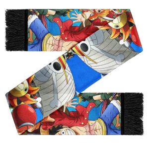 One Piece Main Characters Straw Hat Pirates Art Wool Scarf
