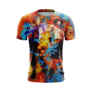 One Piece Marco And Portgas D. Ace Back To Back 3D T-Shirt