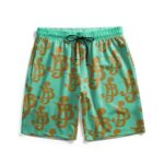 One Piece Money Symbol Belly Pattern Beach Shorts
