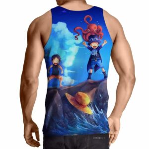 One Piece Monkey D Luffy Ace Sabo Happy Playing Kids Tank Top