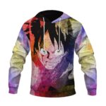 One Piece Monkey D. Luffy Colorful Face Artwork Hoodie
