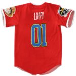 One Piece Monkey D. Luffy Red Baseball Jersey