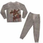 One Piece Monkey D. Luffy Second Gear Art Gray Pajamas Set