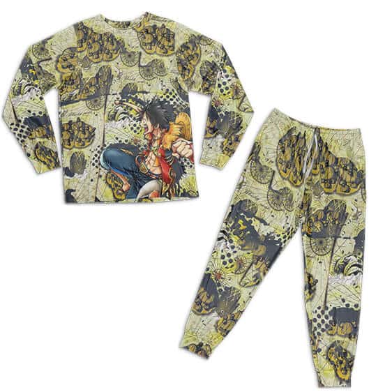 One Piece Monkey D. Luffy Whisky Peak Map Art Pajamas Set