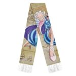 One Piece Mr. Bon Clay Map Background Design Wool Scarf