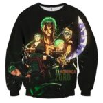 One Piece Roronoa Zoro Kid Grown Up Swordman Black Sweatshirt