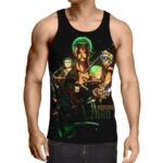 One Piece Roronoa Zoro Kid Grown Up Swordman Black Tank Top