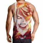 One Piece Sanji Black Leg Flamming Ablaze Orange Tank Top