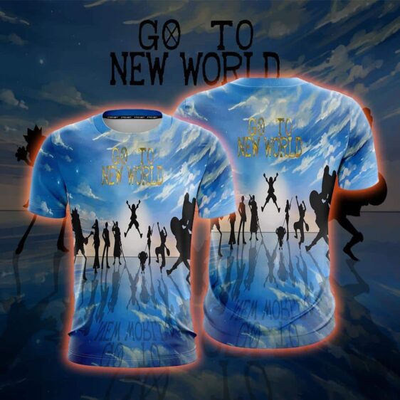 One Piece Straw Hat Crew Silhouette Go To New World T-Shirt