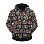 One Piece Straw Hat Pirate Members Chibi Art Cool Zip Hoodie
