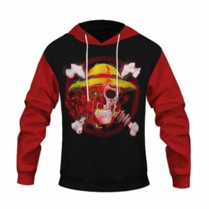 One Piece Straw Hat Pirates Half Skull & Beast Art Hoodie