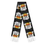 One Piece Straw Hat Pirates Icon Pattern Black Wool Muffler