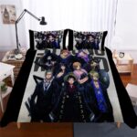 One Piece Strong World Straw Hat Pirates Black Bedding Set