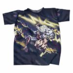 One Piece Sun God Nika Luffy Holding Thunder Tees