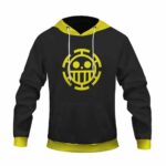 One Piece Trafalgar Law Heart Pirates Icon Black Hoodie