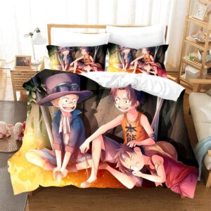 One Piece Young Sabo Ace And Luffy Camp Fire Bedding Set