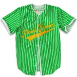 Pirate Hunter Zoro Logo Striped Green Baseball Shirt