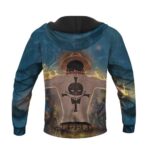 Portgas D. Ace Iconic Back View Tattoo Logo Blue Hoodie