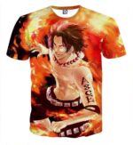 Portgas D. Ace Flamming Muscular Six-Packs Cool T-shirt