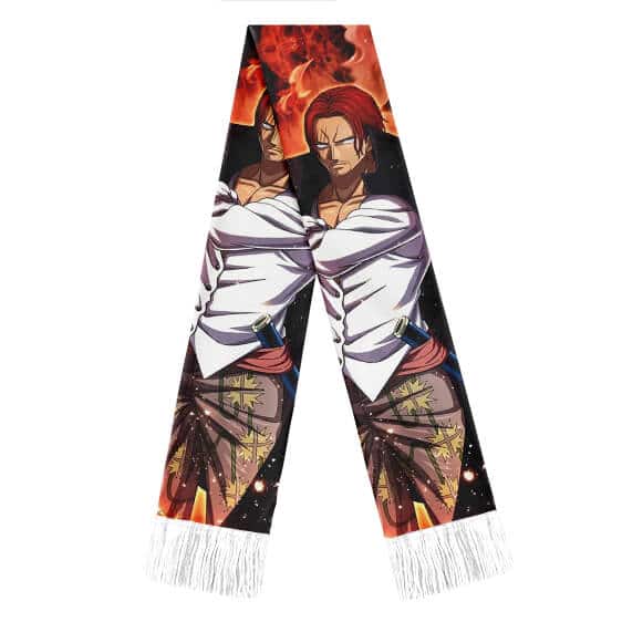 Red Haired Shanks Fire Art Dope One Piece Wool Muffler