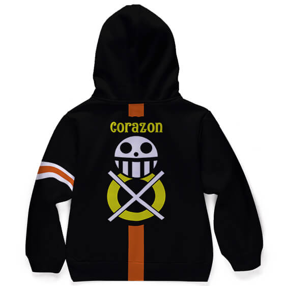 Rosinante Corazon Logo Black Kids Hoodie Jacket
