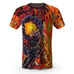 Sanji Stealth Black Raid Suit Flame Artwork Tees