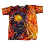 Sanji Stealth Black Raid Suit Flame Artwork Tees