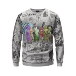 Straw Hat Crews Silhouette Manga Panel Art Sweatshirt