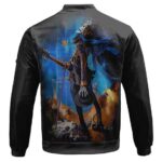 Straw Hat Musician Brook With Electric Guitar Bomber Jacket