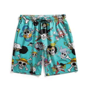 Straw Hat Pirate Icons Cool Men's Beach Shorts