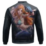 Straw Hat Pirates Navigator Sexy Nami Black Bomber Jacket