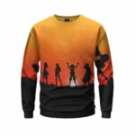 Straw Hat Pirates Sunset Silhouette Orange Sweatshirt