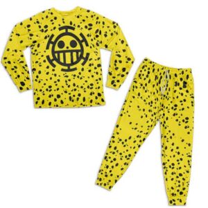 Trafalgar Law Heart Pirates Skull Dope Yellow Pajamas Set