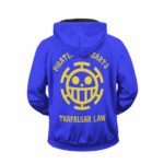 Trafalgar Law Pirates Of Hearts Jolly Roger Blue Zip Hoodie