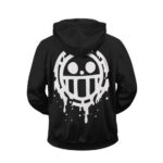 Trafalgar Law Tattoo And Jolly Roger Symbol Zip Up Hoodie
