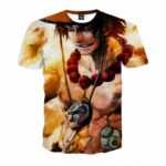 One Piece Fire Fist Ace Portrait Fan Art Dope T-shirt